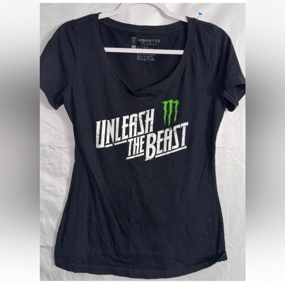 Monster Energy Tops - Monster energy unleash the beast Black Graphic Women's Top xlarge y2k
